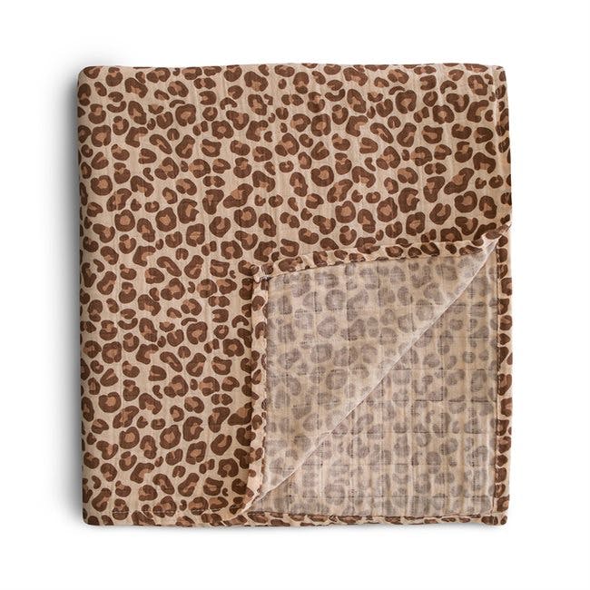 Mushie Swaddle Leopard