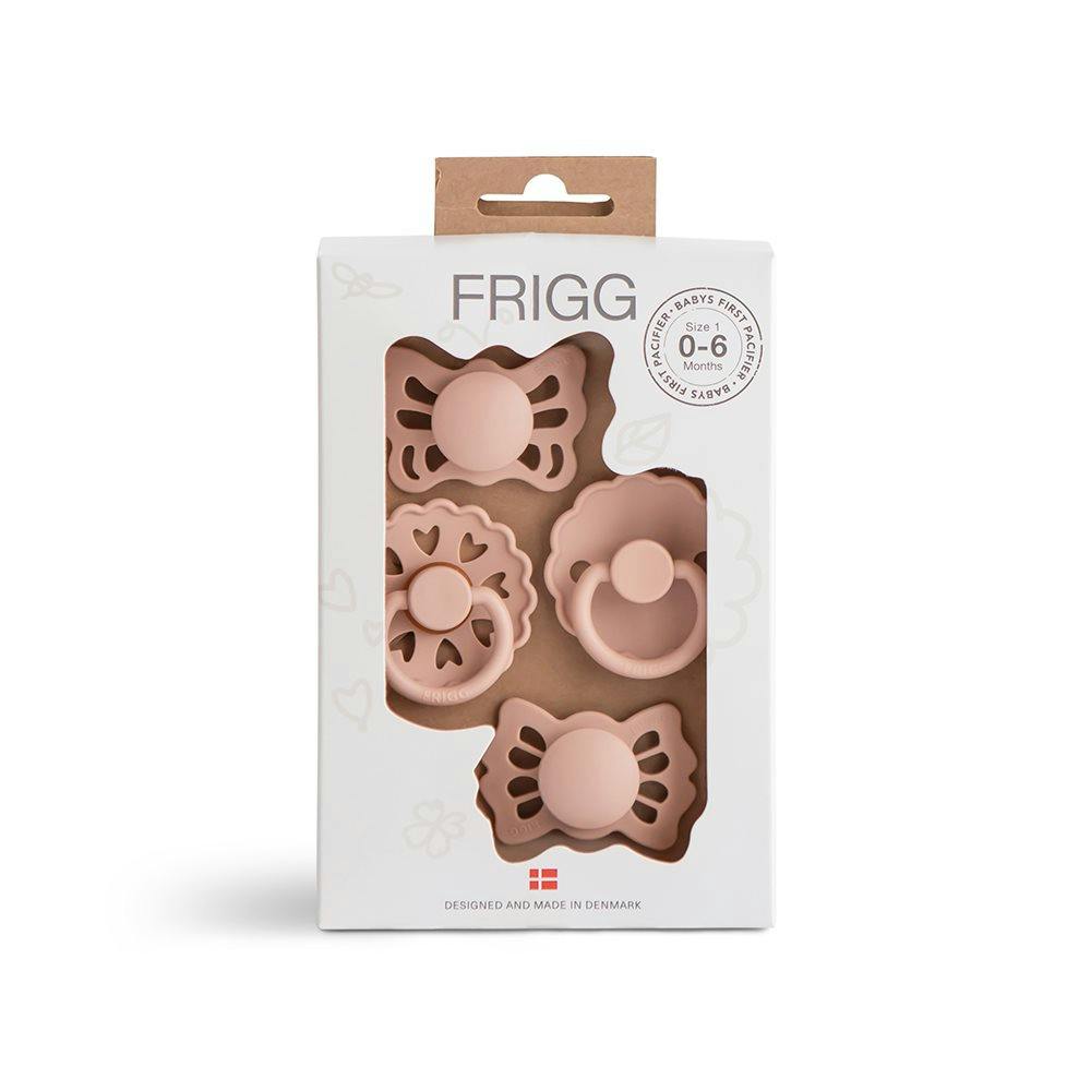 Frigg - Første smokk 4-pack Floral Heart - Blush