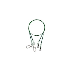 Steel Leader - With Swivel And Safety Snap - Grön - 2-pack