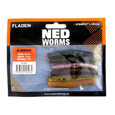 Fladen NED worm 6p / 7cm Mix