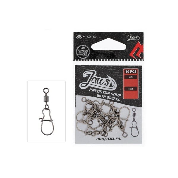 Mikado Jaws Predator Snap w Swivel 10st