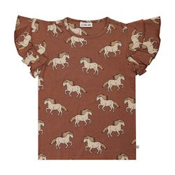Tshirt med volangärm - Vildhästar 86-152cl