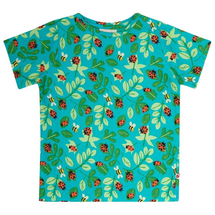 Kortärmad Tshirt mönstrad med Nyckelpigor - 12mån-6år