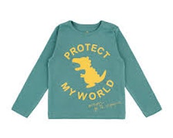 Barn t-shirt - Protect my world - Havsgrön 12mån-5år