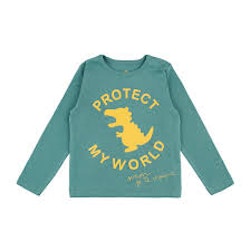 Barn t-shirt - Protect my world - Havsgrön 74cl