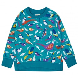 Sweatshirt mönstrad med fåglar - 3-9år