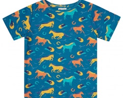 T-shirt kortärmad färgglada hästar - 2-10år