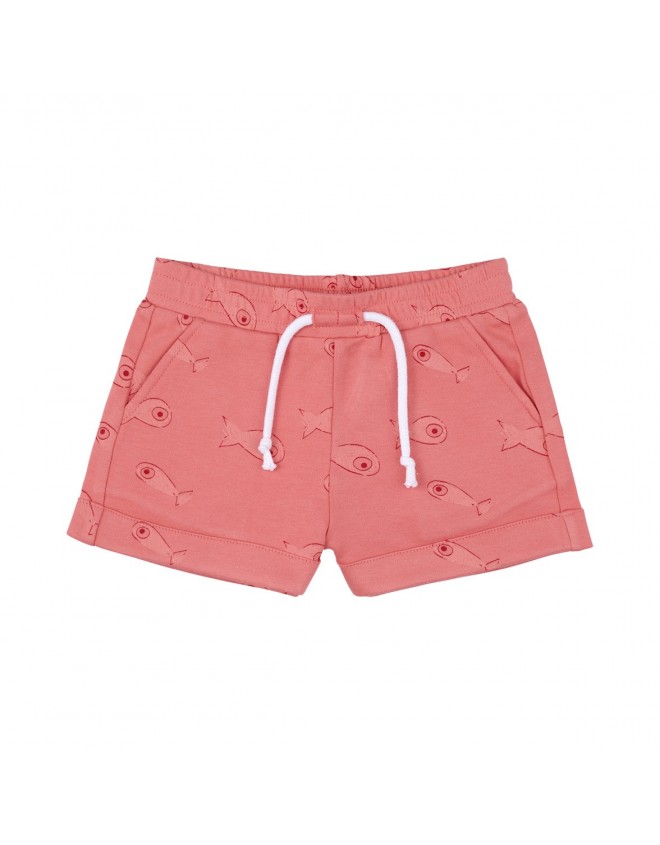 shorts barn rosa med fiskar
