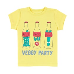 T-shirt kortärmad ljusgul - Grönsaks party 2-4år