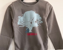 Långärmad t-shirt grå ekträd - Ljusblå 3-5år