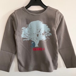 Långärmad t-shirt grå ekträd - Ljusblå 3-5år