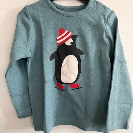 Långärmad T-shirt med  pingvin - 24mån/86cl