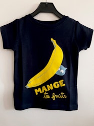 Kortärmad T-shirt marinblå - Banan 3år 94cl