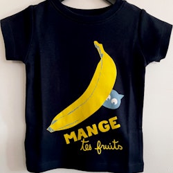 Kortärmad T-shirt marinblå - Banan 3år 94cl