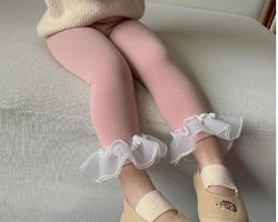 Leggings Belle med volang - Rosa 12mån-6år