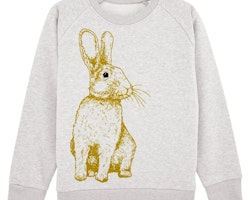 Sweatshirt barn - beige med kanin 7-8år