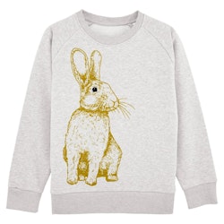 Sweatshirt barn - beige med kanin 7-8år