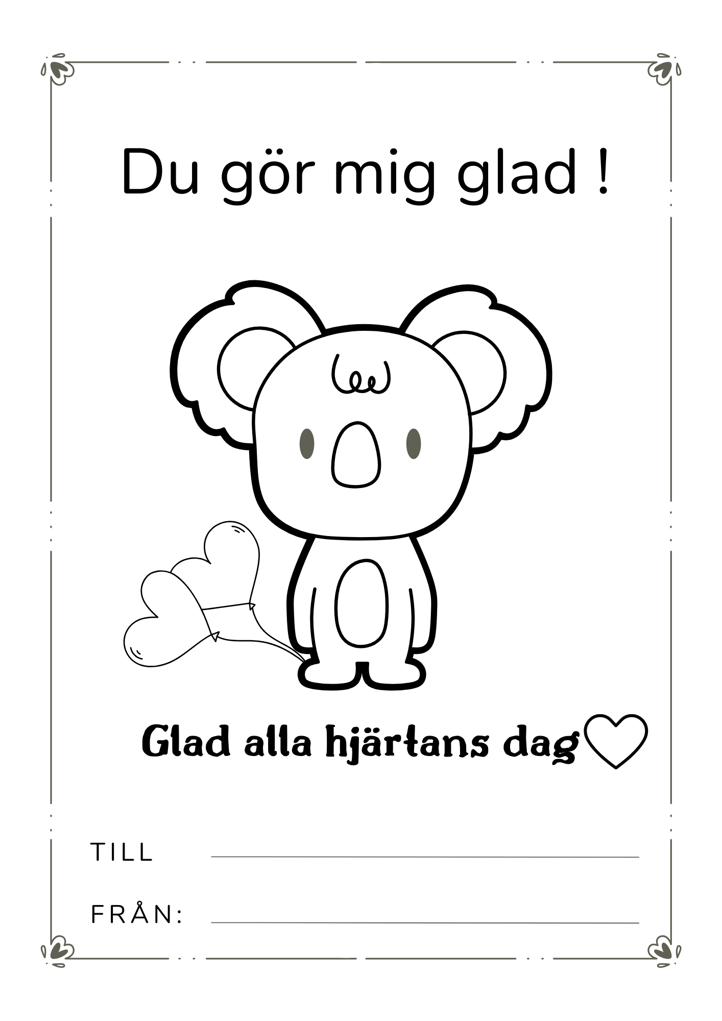 Alla Hjärtans Dag Kort att Skriva Ut Hemma - Perfekt för Barnens Kreativitet!