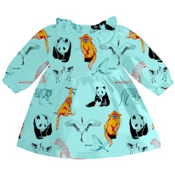 Klänning med volangkrage Panda och vänner - 3mån -6år