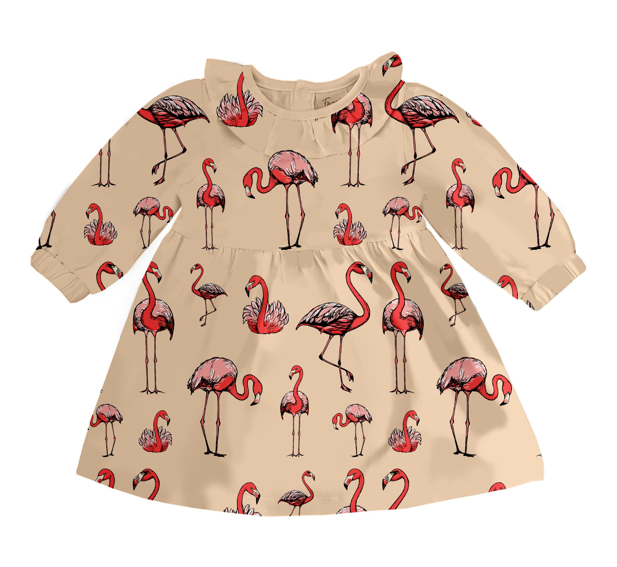 Klänning med volangkrage Flamingo - 3mån -6år