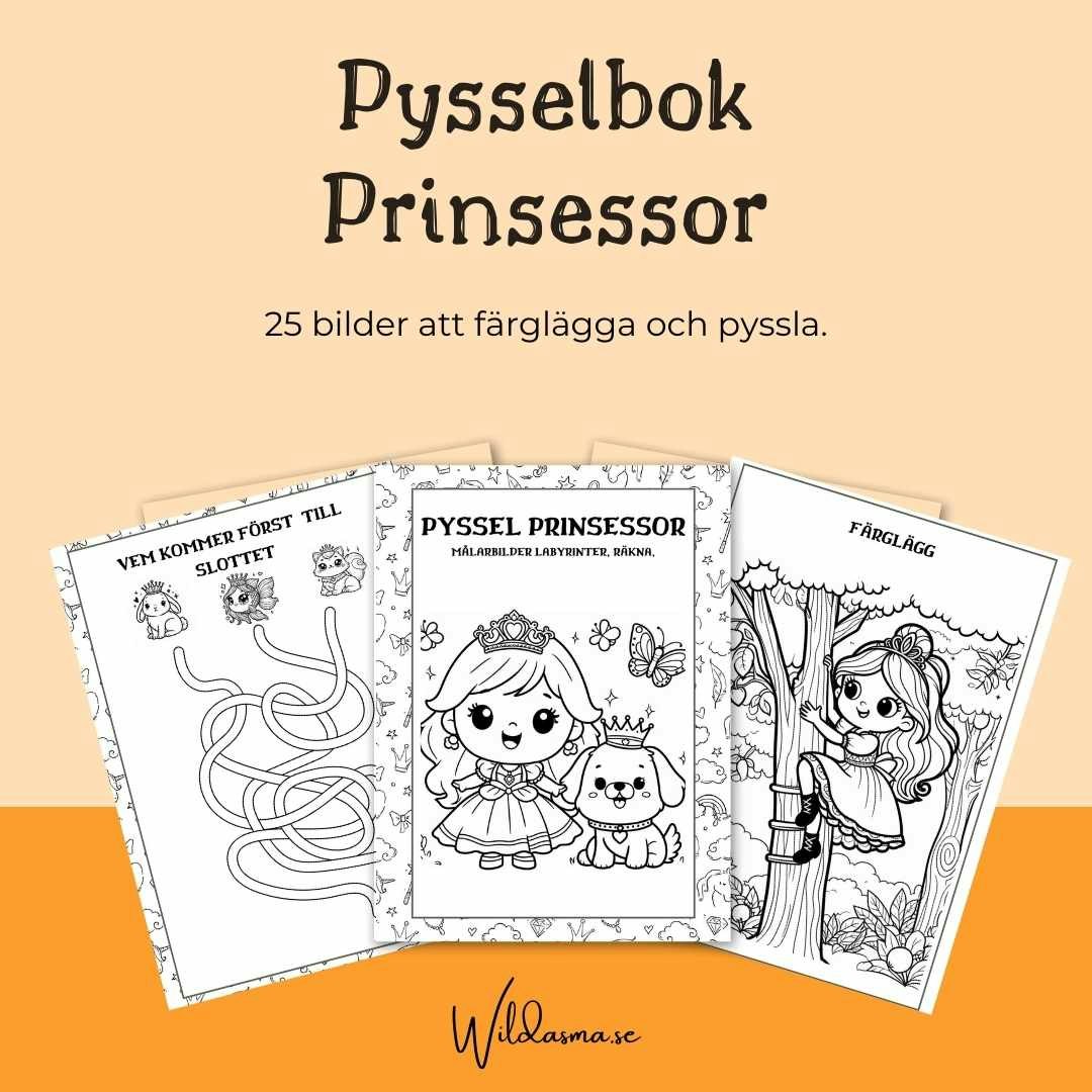 Pyssel Prinsessor - 30 sidor att skriva ut hemma