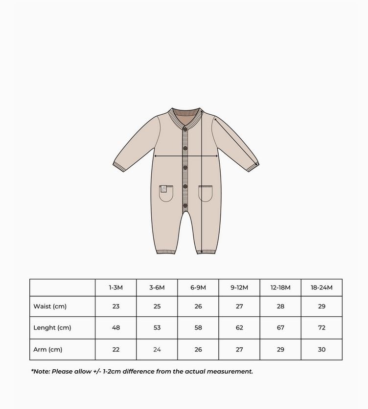 Stickad Jumpsuit till baby - Beige 1-24mån