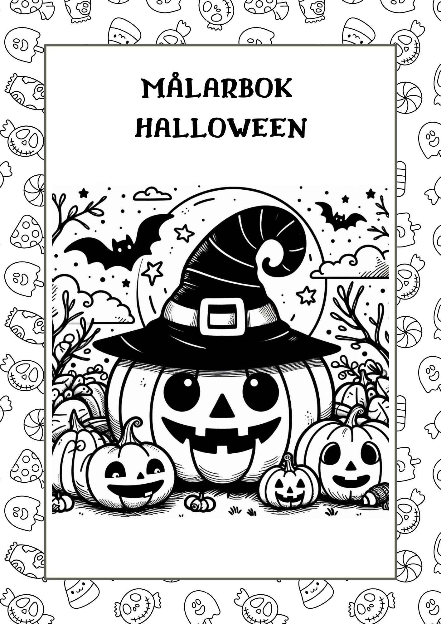 Halloween Målarbok för Barn – 25 Sidor för Utskrift Hemma!