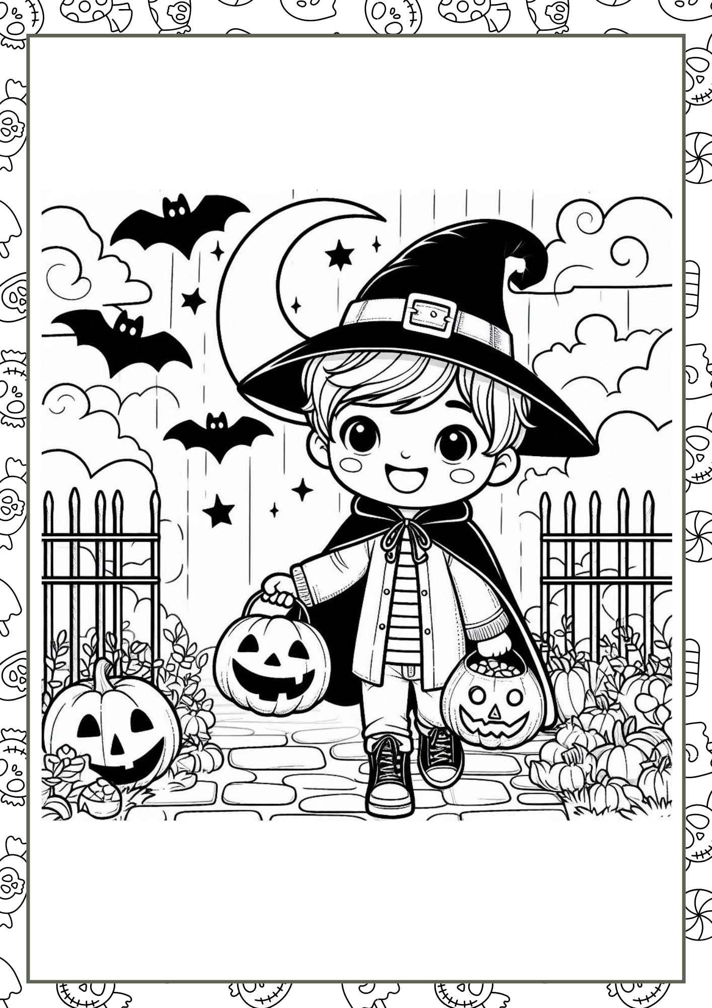 Halloween Målarbok för Barn – 25 Sidor för Utskrift Hemma!