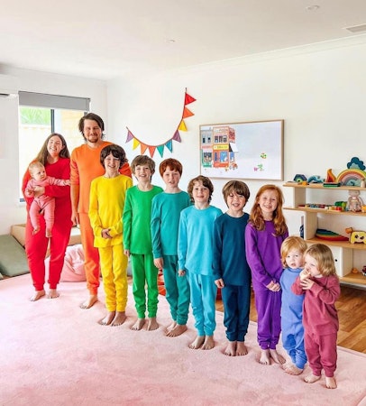 Myskläder barn vuxna - Våfflad eko bomull - Lila Plommon -7år - Junior