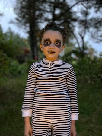 Myskläder Tröja + byxor våfflad eko bomull barn/vuxen svart/vit 1år-Large