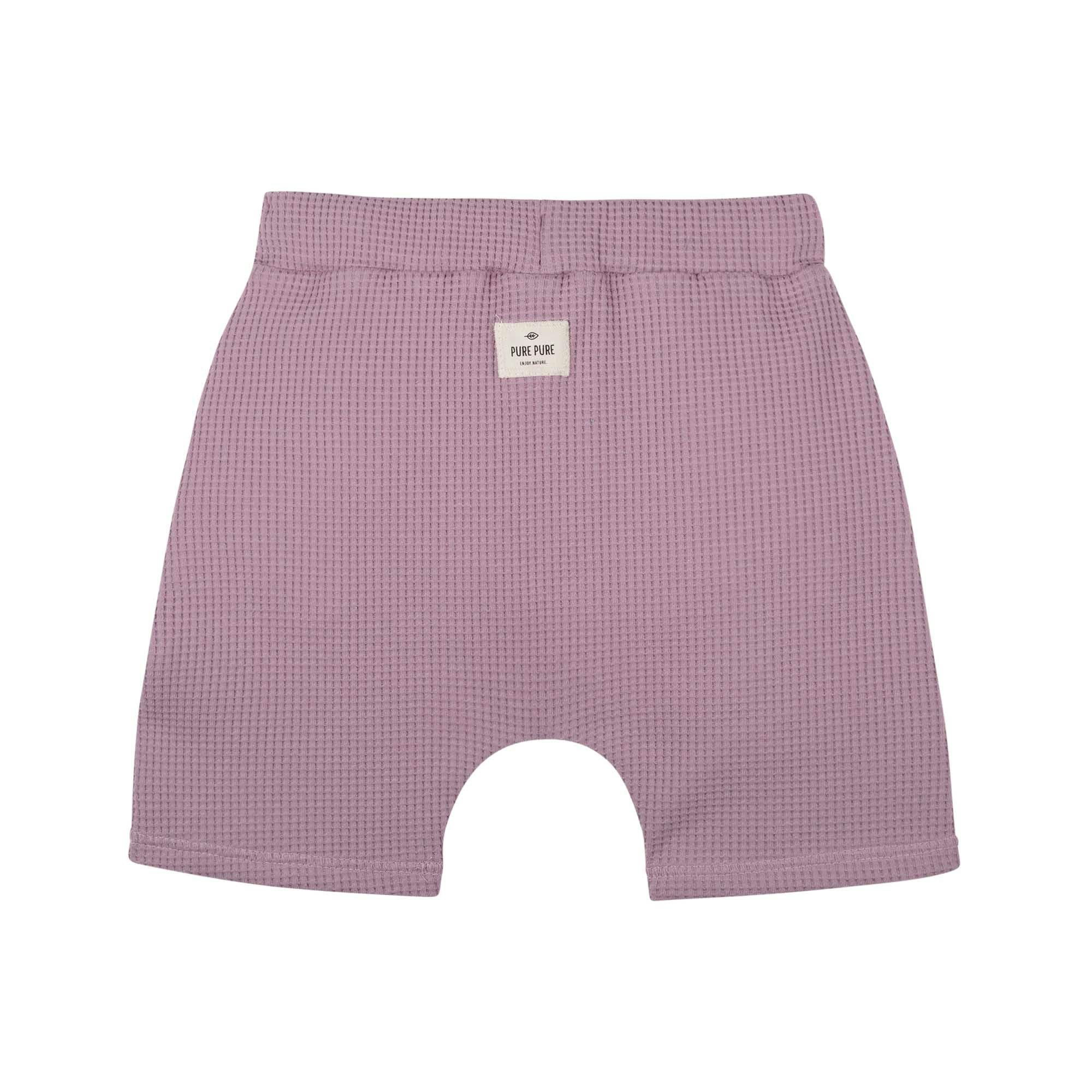 Sommarkläder shorts kortbyxor för barn i våfflad eko bomull - Ljuslila- 86-128cl