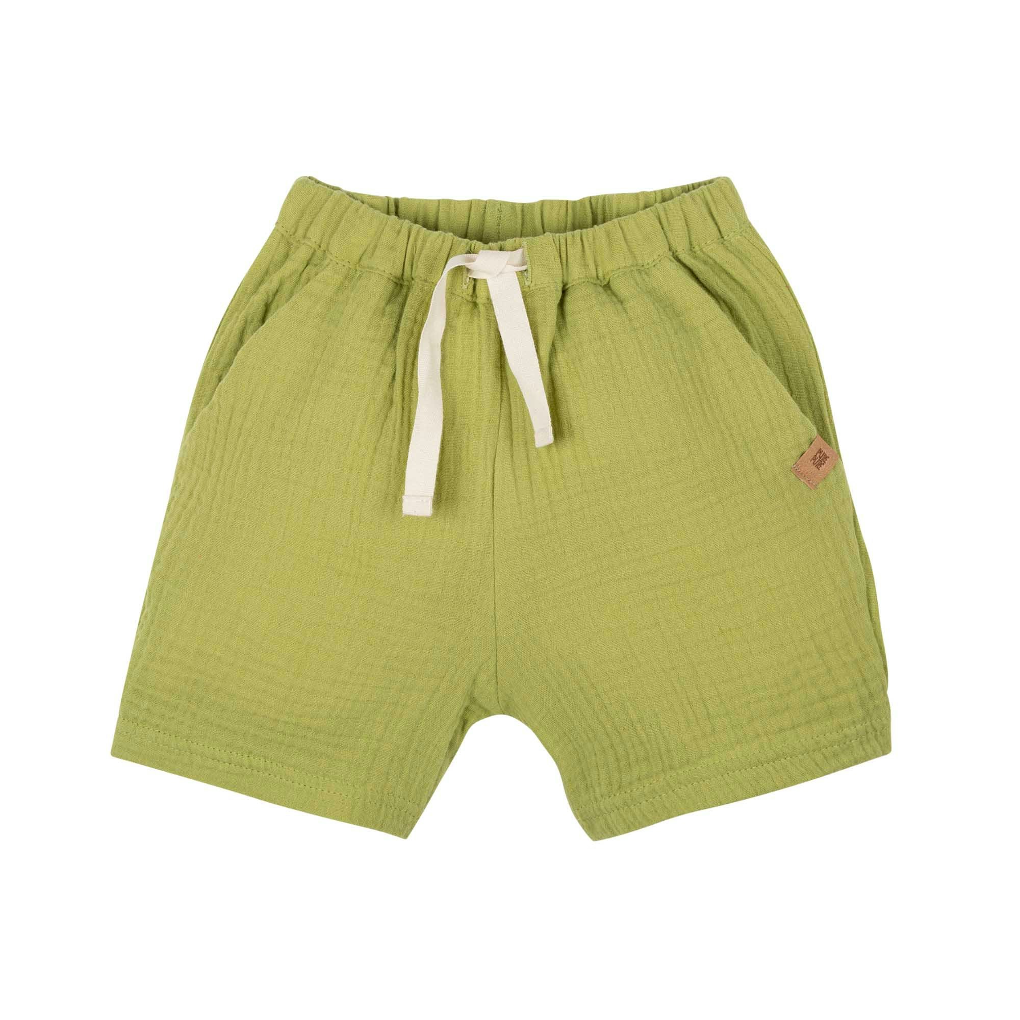 Shorts kortbyxor för barn i ekologisk muslin  -Avocado - 86-128cl