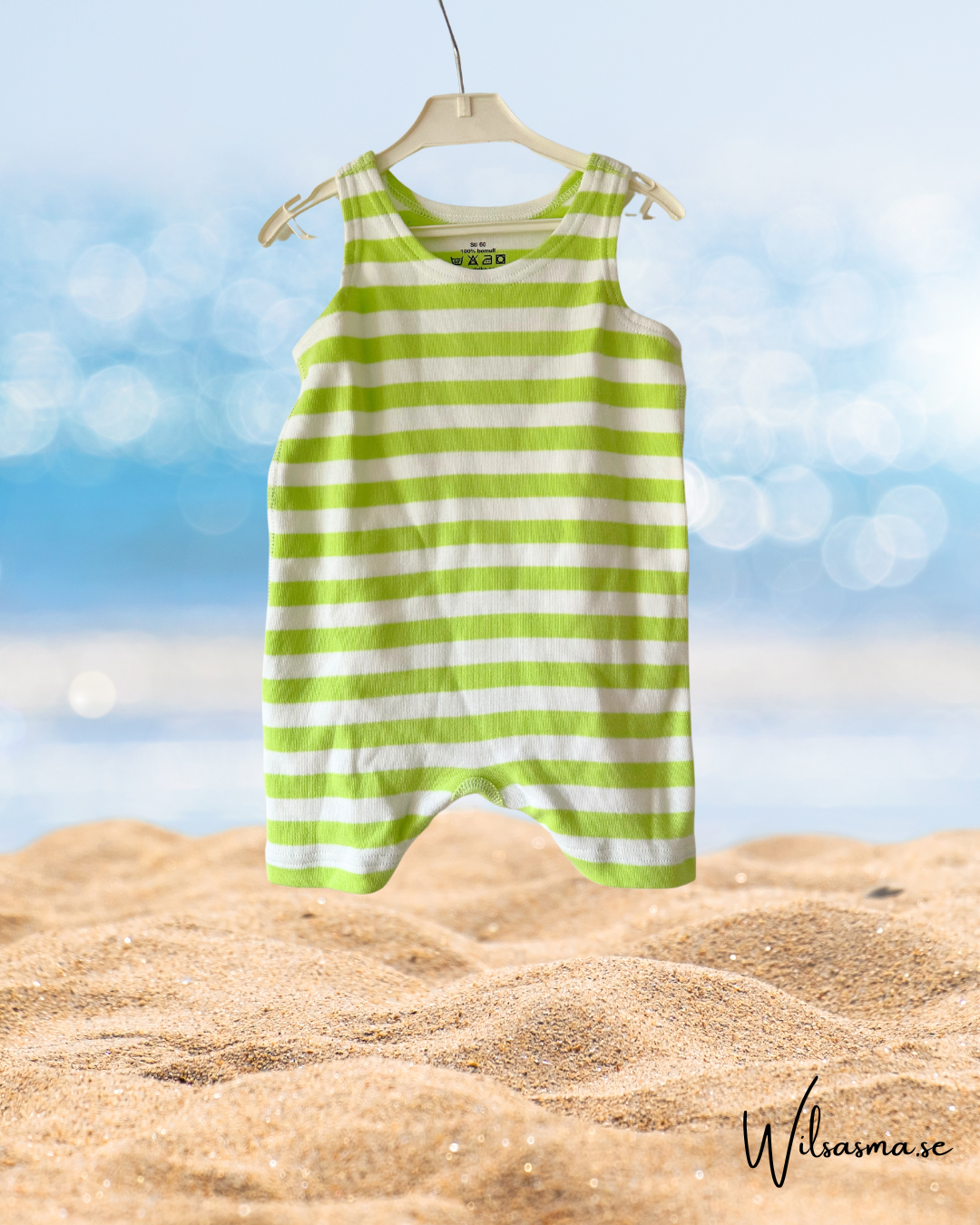 Eiser Tanksuit – Grön/Vit Randig Komfort för Baby 50-98cl