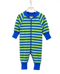 Pyjamas för baby blå/limegrön 50/62/68cl tjock mysig bomull