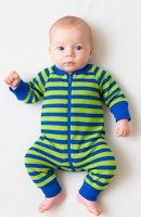 Pyjamas för baby blå/limegrön 50/62/68cl tjock mysig bomull