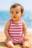 Eiser Tanksuit – Rosa/Vit Randig Komfort för Baby 50-98cl