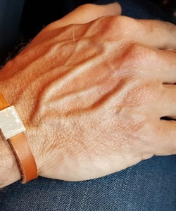 Läderarmband 'Rektangel'