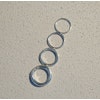 Släta ringar med rund profil, 1,5, 2, 3 och 4 mm i diameter. Bilden illustrerar skillnaden mellan olika tjocklekar.
