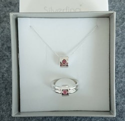 Halsband med rosa turmalin