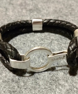 Läderarmband 'Cirkel'