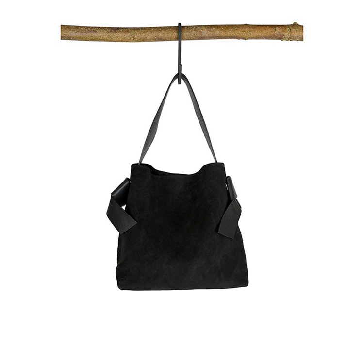 Arron Suede Handbag Black