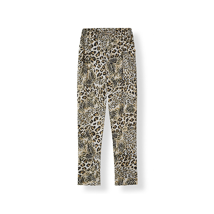 leopard print silk pants