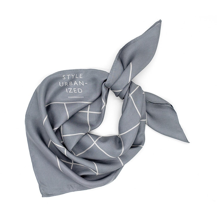 Style Urbanized SoHo Silk Scarf Dark  Grey