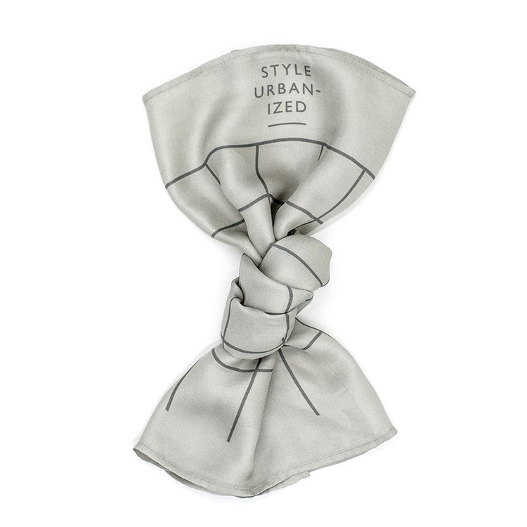 Style Urbanized SoHo Silk Scarf Light Grey