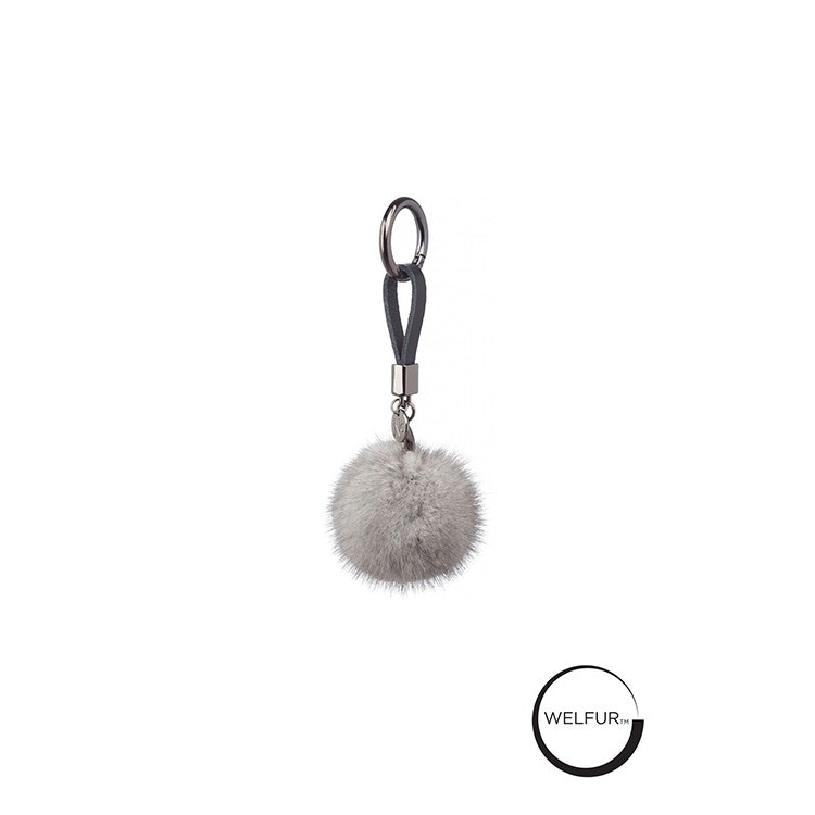 Natures Collection Mink Pom Pom Keyring