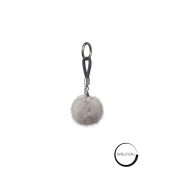 Natures Collection Mink Pom Pom Nyckelring