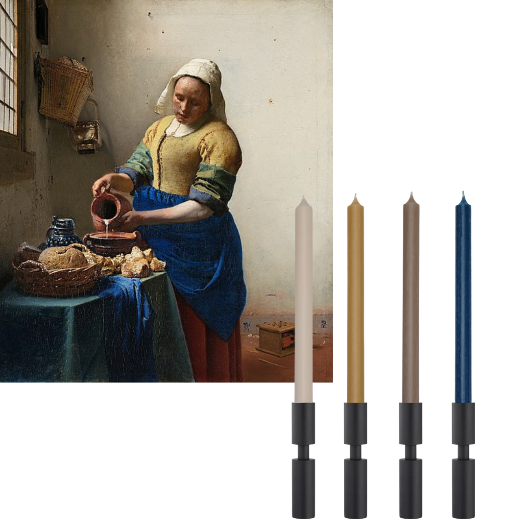 Cactula Dinner Candles 28 cm Vermeer "The Milkmaid" 2 pcs