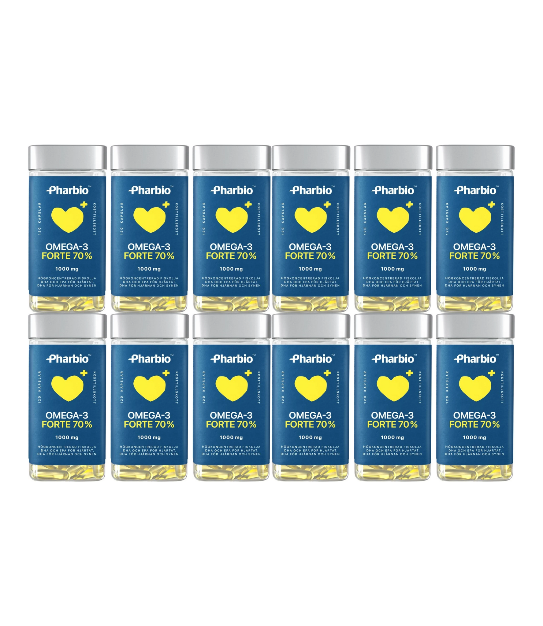 12 x Pharbio Omega-3 Forte, 120 kapslar