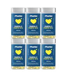 6 x Pharbio Omega-3 Forte, 120 kapslar