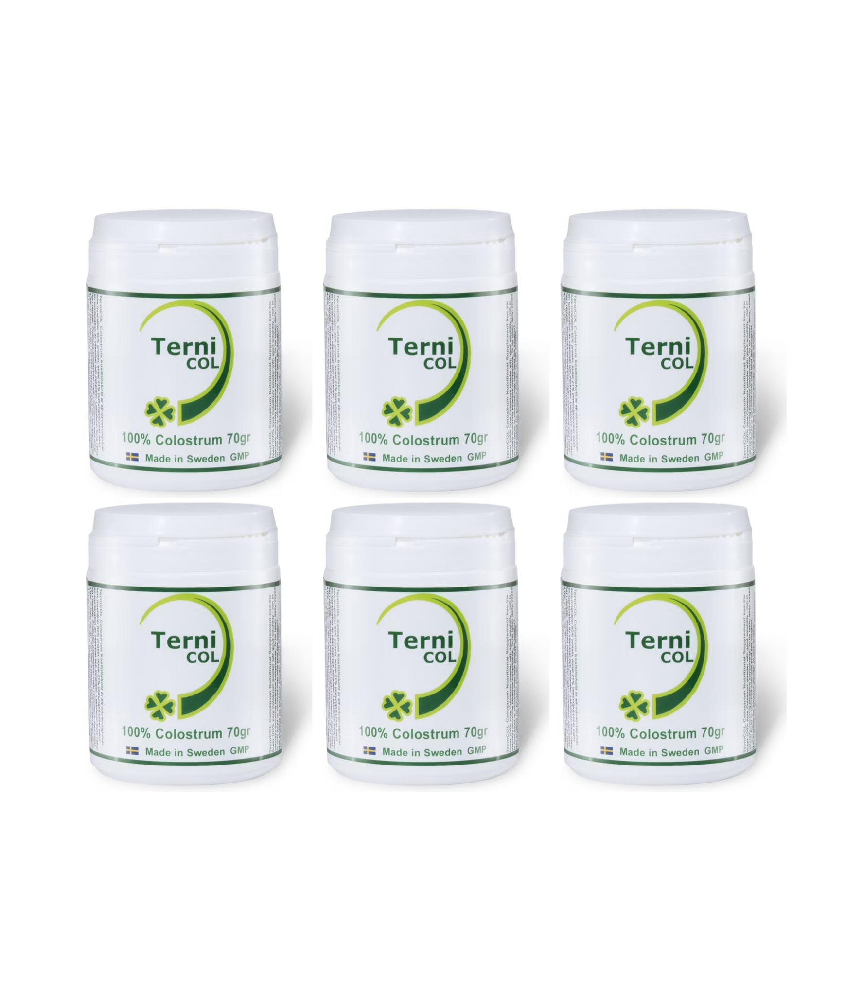 6-Pack TerniCOL 100% Colostrum Pulver, 70g